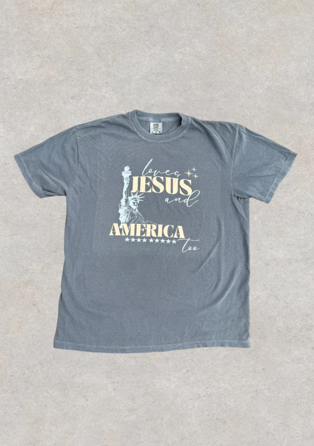 Loves Jesus and America Too Tee