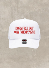 Load image into Gallery viewer, Born Free Trucker Hat- All White
