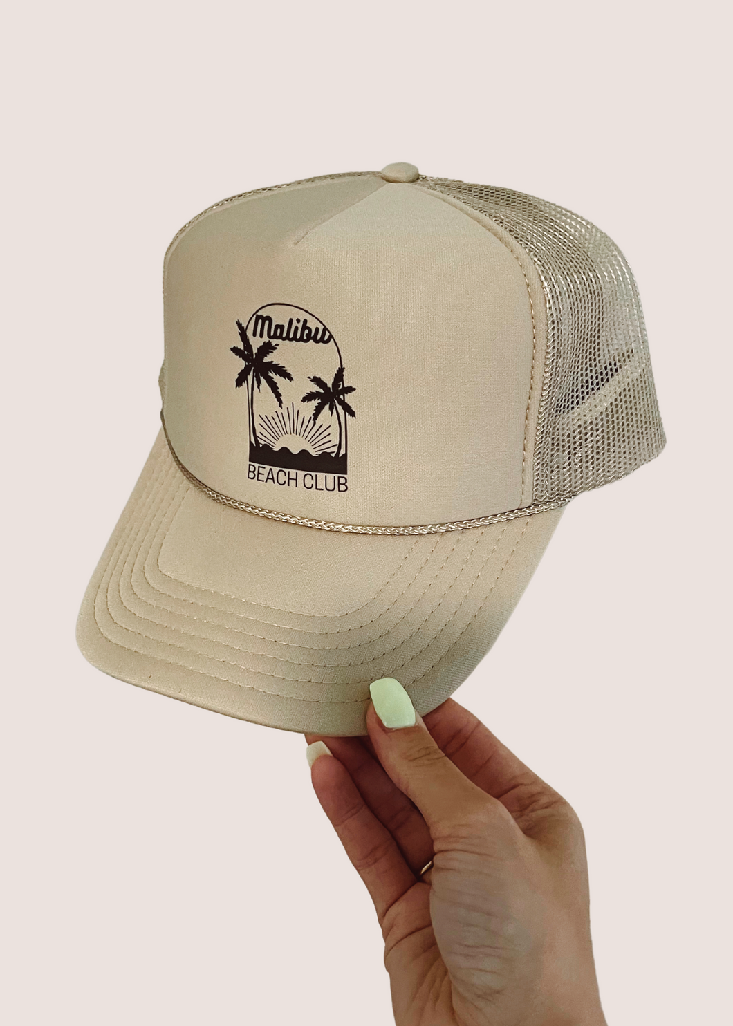 Beach Club Trucker Hat- Tan