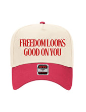 Load image into Gallery viewer, Freedom Looks Good Trucker Hat
