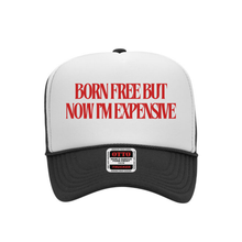 Load image into Gallery viewer, Born Free Trucker Hat- Black/White
