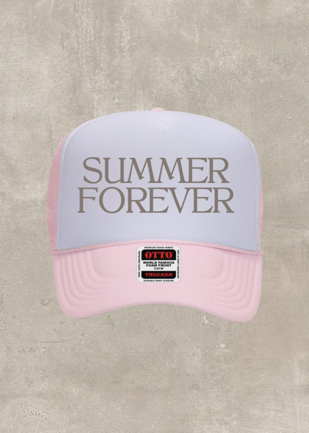 Summer Forever Trucker Hat- Pink/White