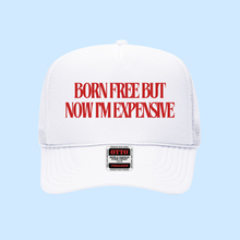 Load image into Gallery viewer, Born Free Trucker Hat- All White
