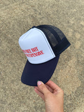 Load image into Gallery viewer, Born Free Trucker Hat- Navy/White
