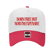 Load image into Gallery viewer, Born Free Trucker Hat- White/Red
