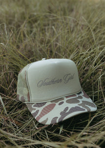 Southern Girl Trucker Hat- Light Camo