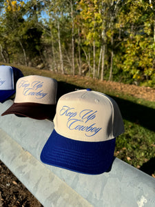 Keep Up Cowboy Trucker Hat- Blue/Natural