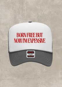 Born Free Trucker Hat- Charcoal/White