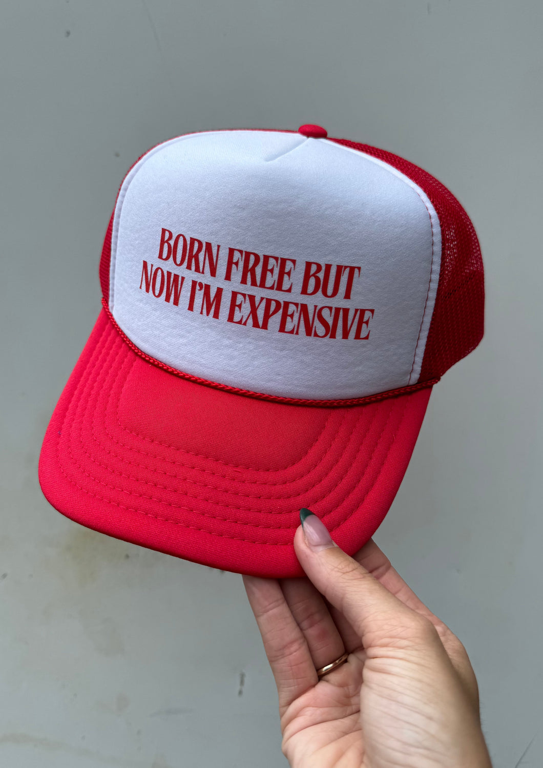 Born Free Trucker Hat- Red/White