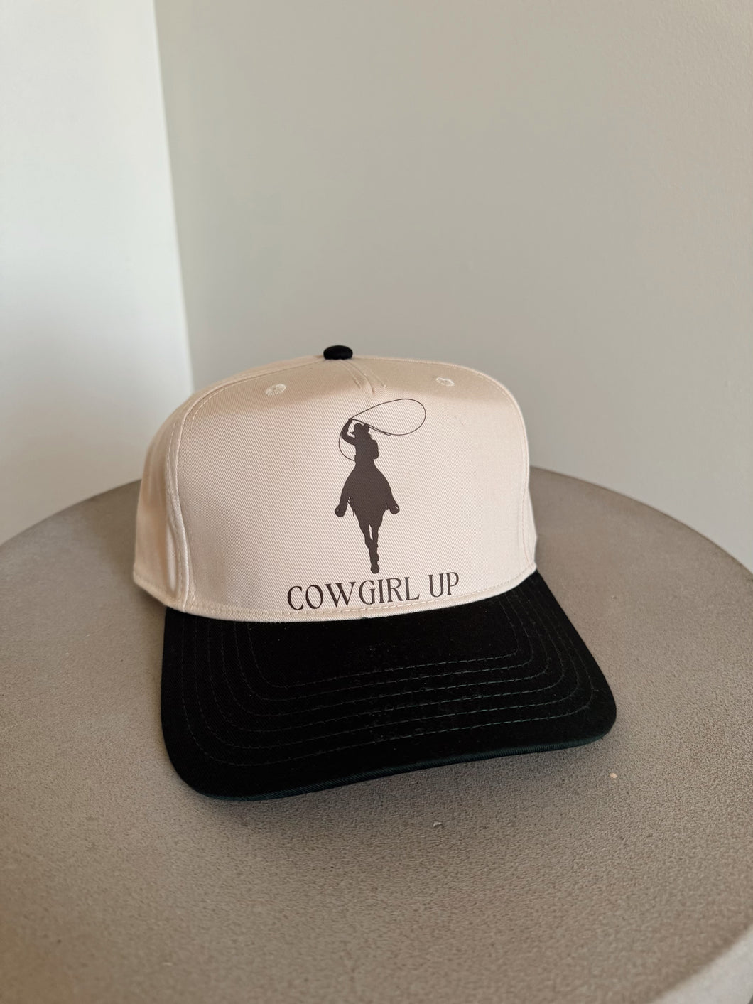 Cowgirl Up Trucker Hat- Black/Natural