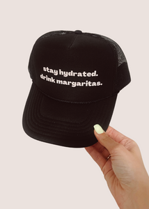 Drink Margaritas Trucker Hat- Black