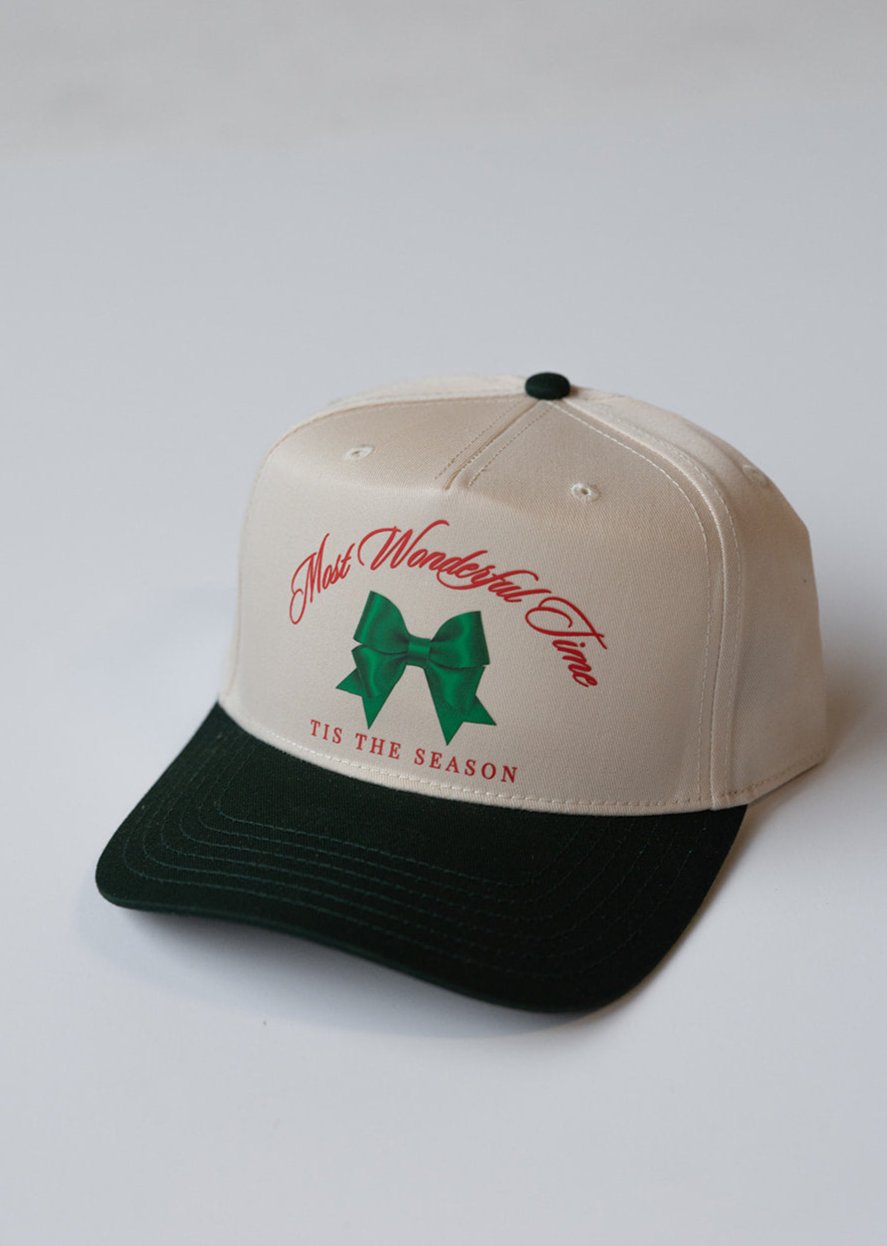 Most Wonderful Time Hat- Green and Natural