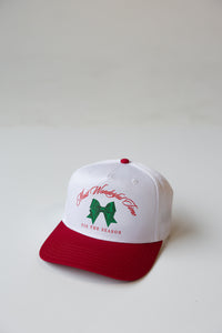 Most Wonderful Time Hat- White and Red