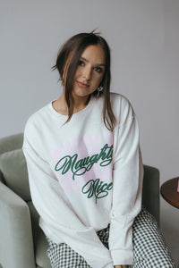 Kinda Naughty Kinda Nice Sweatshirt- Cream