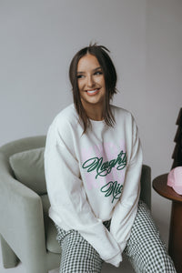 Kinda Naughty Kinda Nice Sweatshirt- Cream