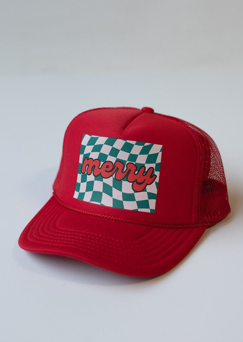 Merry Trucker Hat- Red