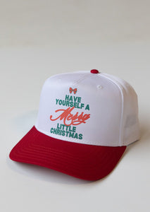 A Merry Little Christmas Hat- White and Red