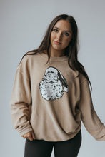 Load image into Gallery viewer, Santa Corded Sweatshirt- Latte
