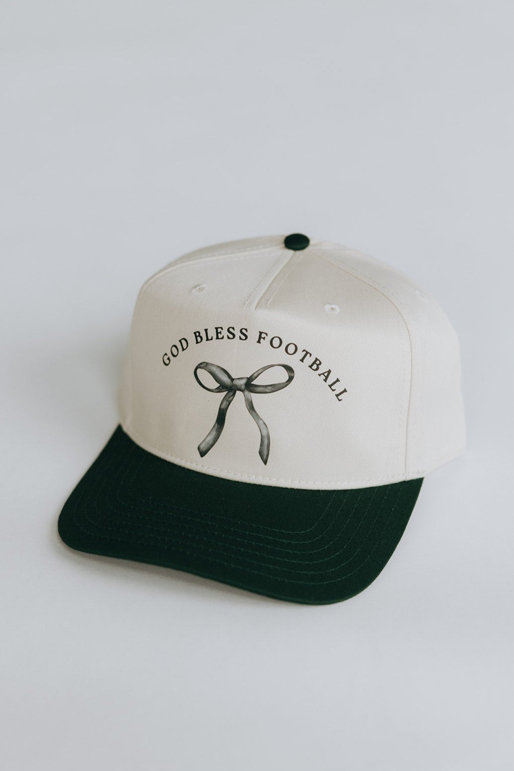 God Bless Football Hat- Dark Green