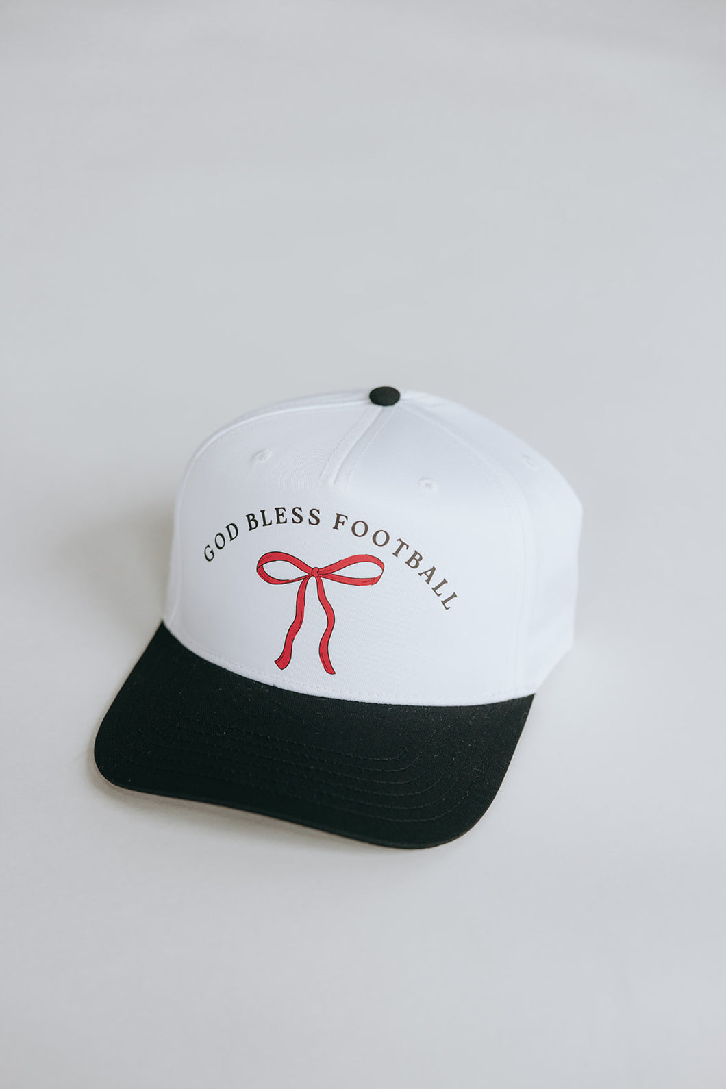 God Bless Football Hat- Red and Black