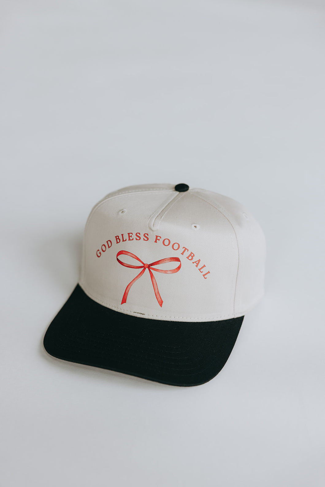 God Bless Football Hat- Crimson