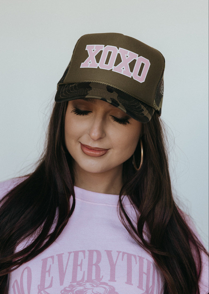 XOXO Trucker Hat- Camo