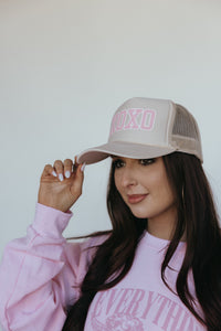 XOXO Trucker Hat- Tan