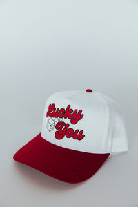 Lucky You Trucker Hat- Red