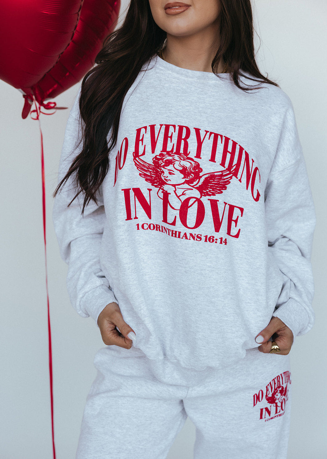 Do Everything in Love Sweatshirt- Ash