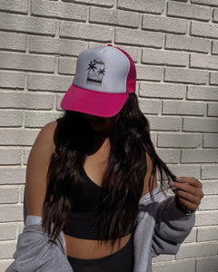 Beach Club Trucker Hat- Hot Pink